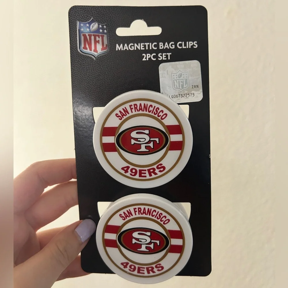 NFL San Francisco 49ers Magnetic Bag Clips – 2pc Set - NEW